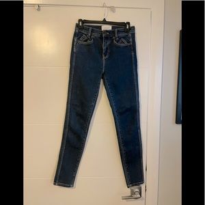 Current Elliot skinny tuxedo stripe blue jeans size 25